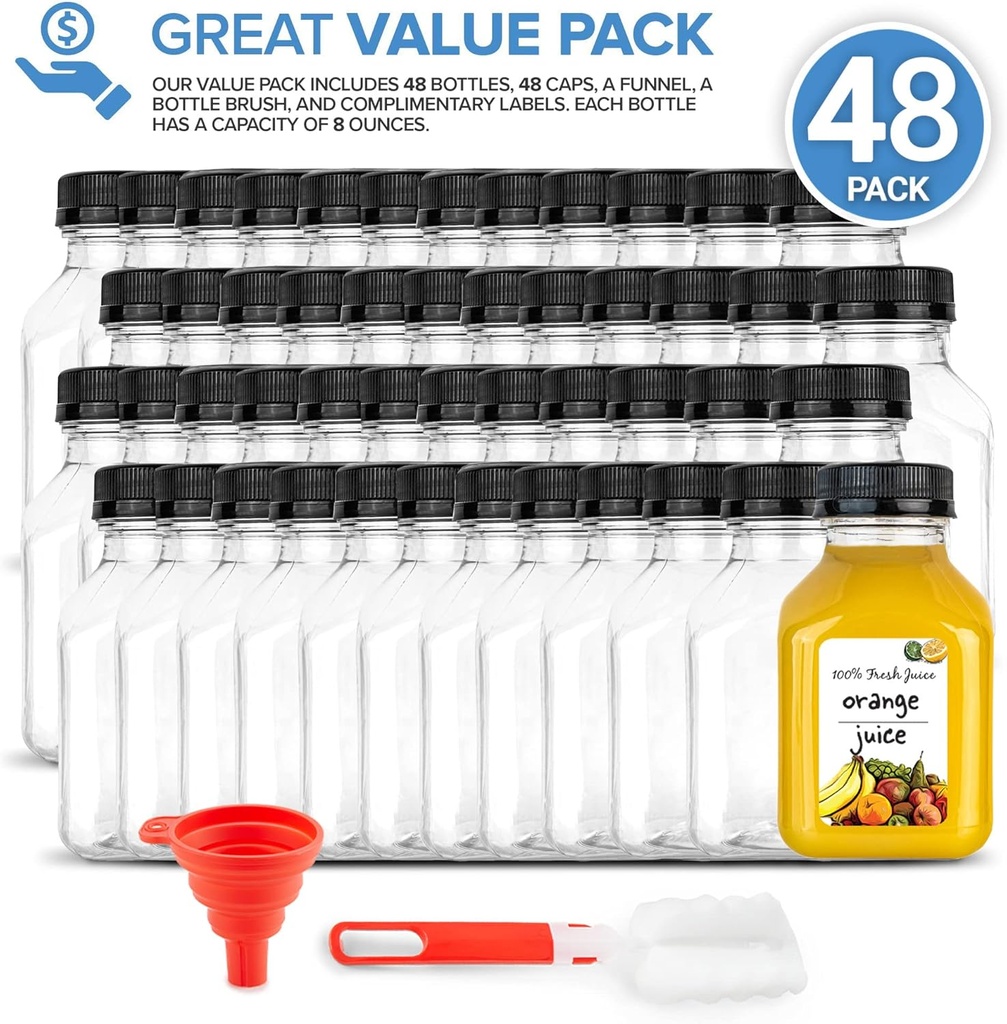 stock-your-home-8-oz-reusable-plastic-juice-bottles-with-caps-48-pack-drink-containers-for-juicing-mini-fridge-juicer-shots-small-water-bottles-includes-labels-brush-funnel-02-stock-your-home-8-oz-reusable-plastic-juice-bottle-2.jpg