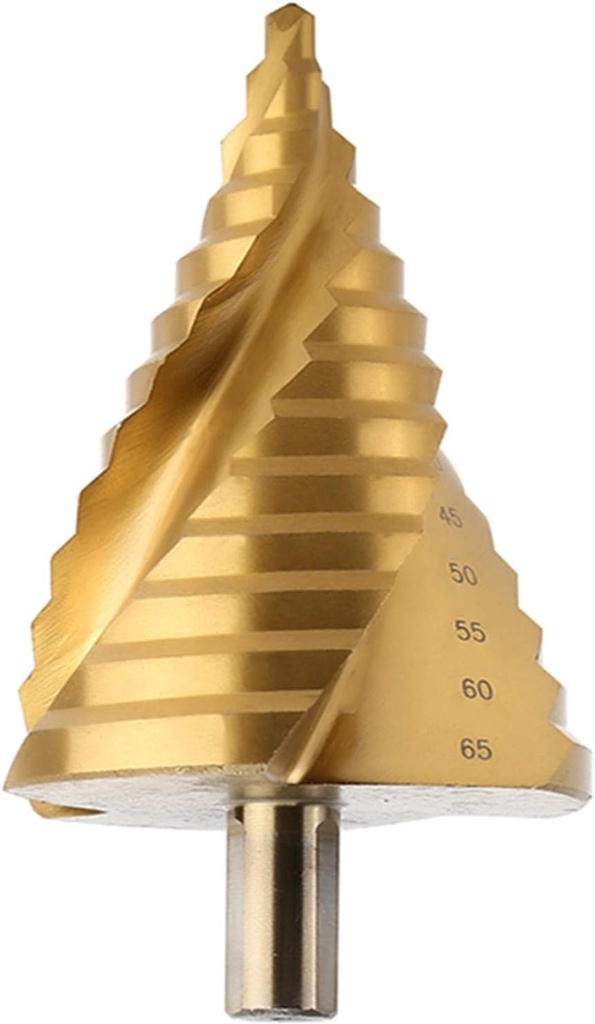 6-65mm Large Titanium Coated Step Drill Bit for HSS Spiral Groove Cone Hole Cutter - OCGIG