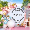 7.2 FT Round Backdrop Stand with Cover by K-Brands: Premium Quality for Photography and Events
