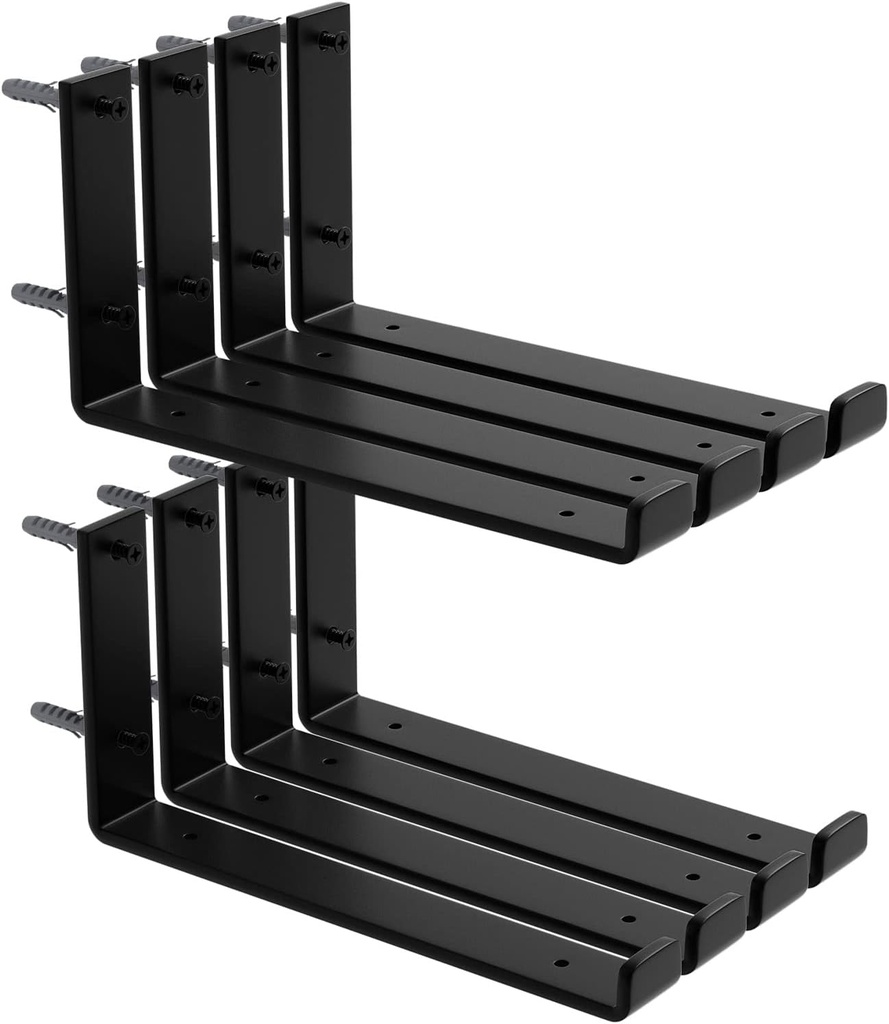8 Pack 11.25" L x 6" H x 1.5" W Industrial Shelf Brackets - Rustic Metal Floating Shelf Bracket for Wall Shelves