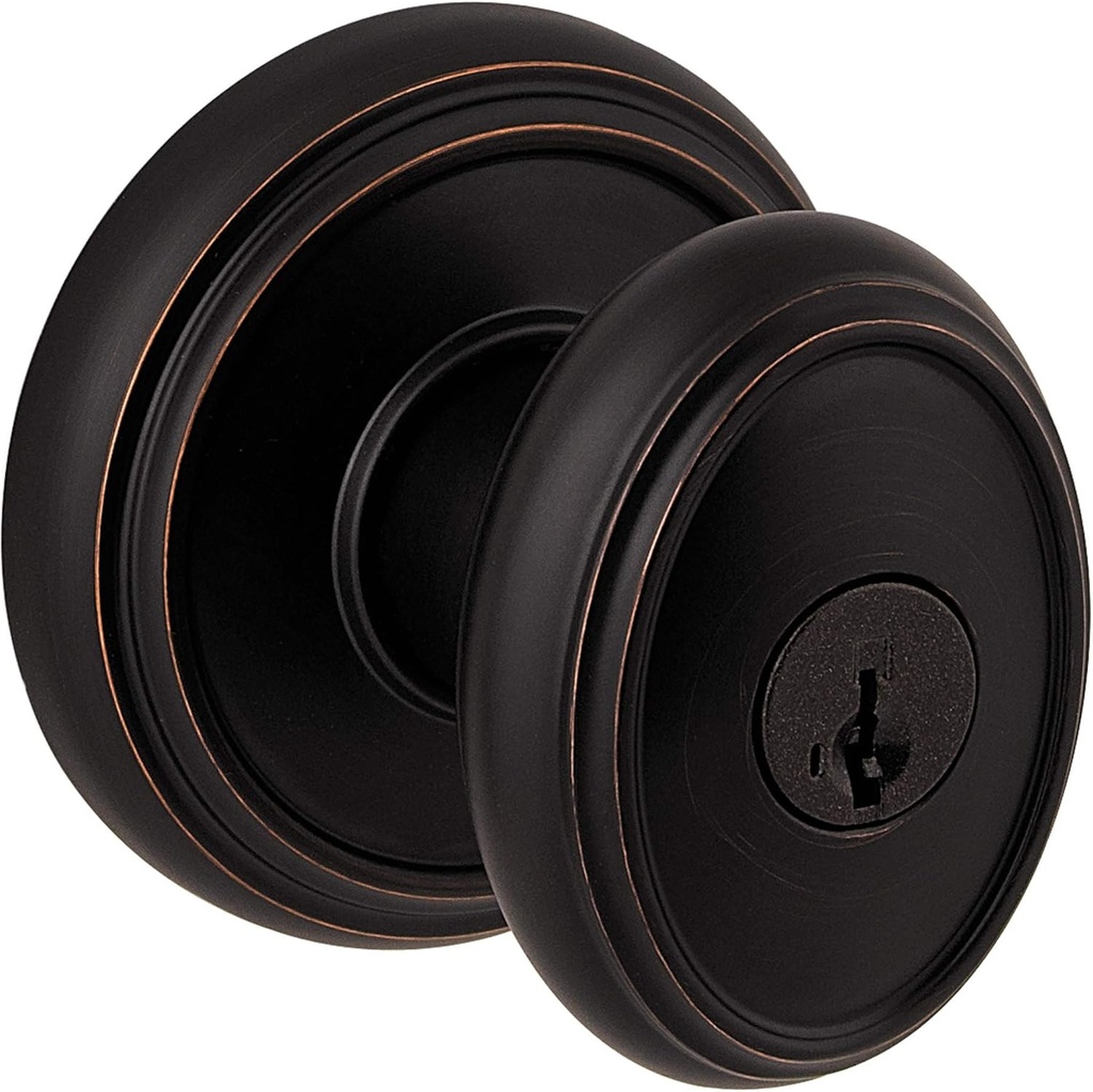 Venetian Bronze Entry Door Knob with Keyed Lock and SmartKey Re-key Technology