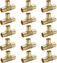 15 Pack 3/4" Brass PEX Tee Fittings by MISPIRE for Plumbing Projects, No-Lead Brass Connectors for PEX Pipe Water Lines