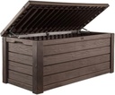 150 Gallon Wood Grain Brown Resin Patio Deck Box Storage Bin & Bench by Keter Outdoor