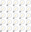 25 Pack GvvooHome G40 LED Replacement Light Bulbs - E12 Screw Base Waterproof Globe Bulbs for Indoor/Outdoor String Lights, Patio Cafe Decor - Dimmable Warm White Non-Solar