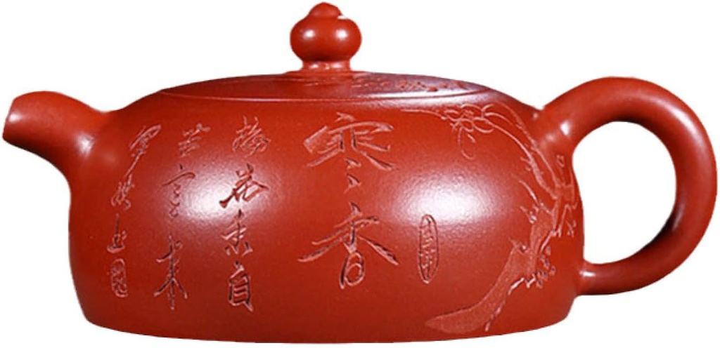 Handmade Yixing Zisha Raw Mine Cast Iron Teapot - 170ml Plum Design