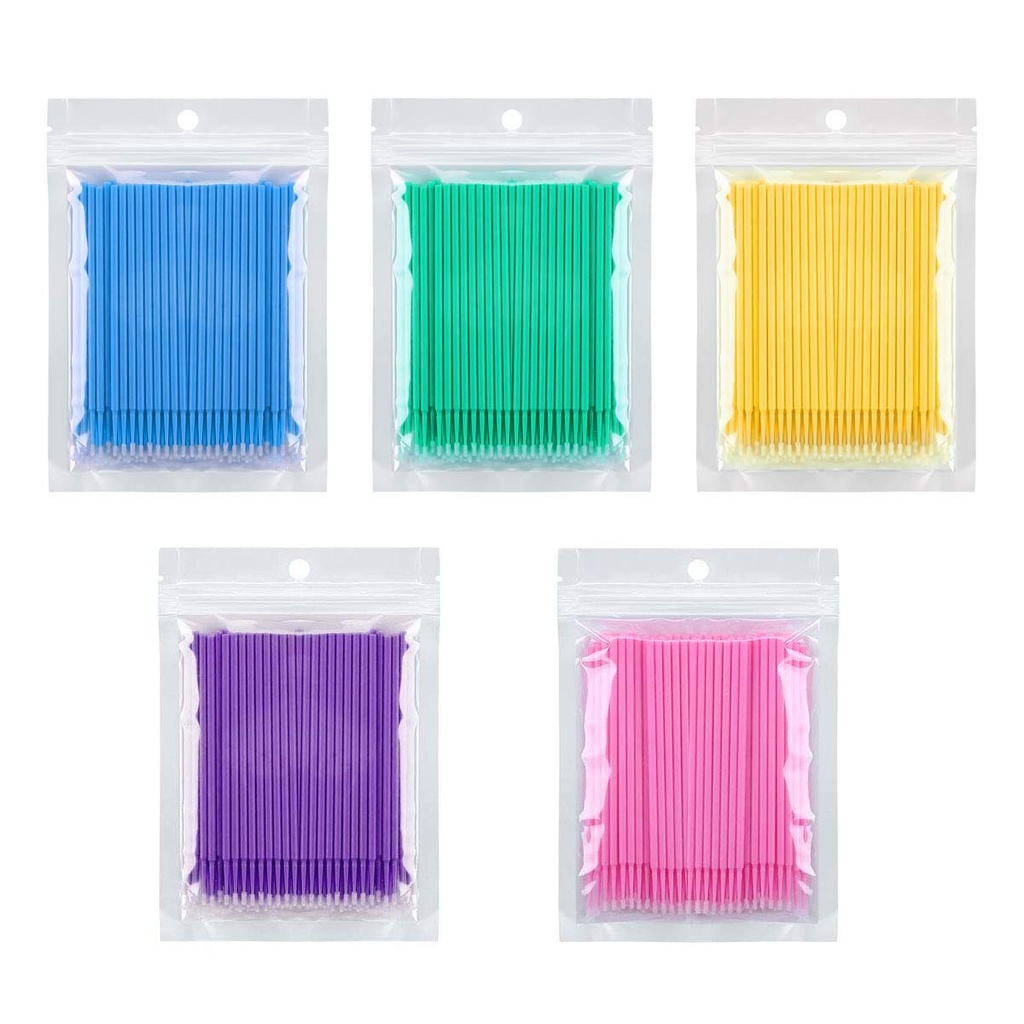 500 Pack Micro Applicator Brushes & Swabs for Eyelash Extension - Disposable Mascara Wands by Tbestmax