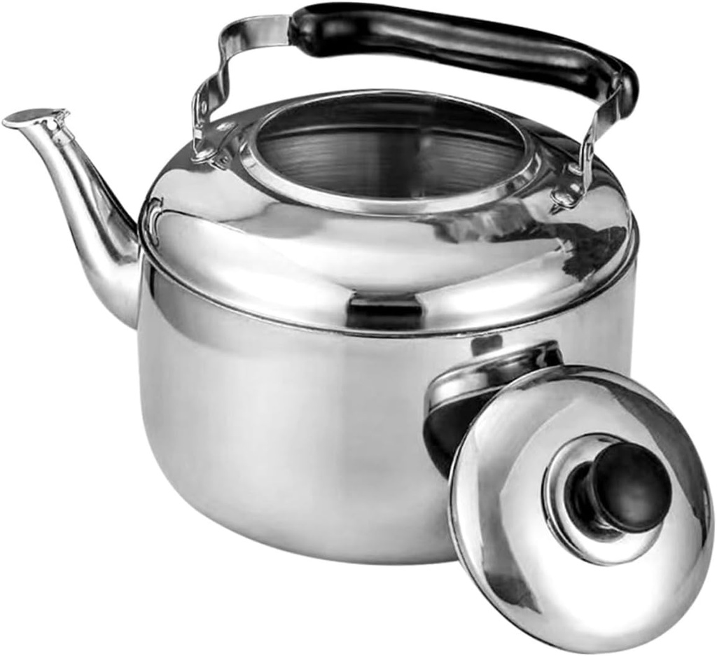 Stainless Steel Whistling Tea Kettle with Large Infuser - Outdoor & Indoor Use - Electric & Stovetop Compatible - Coffee & Tea Maker