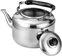 Stainless Steel Whistling Tea Kettle with Large Infuser - Outdoor & Indoor Use - Electric & Stovetop Compatible - Coffee & Tea Maker