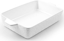 9x13 Ceramic Baking Dish with Handles - Deep Lasagna Pan for Oven, Porcelain Bakeware for Cooking and Baking - Perfect Wedding Gift
