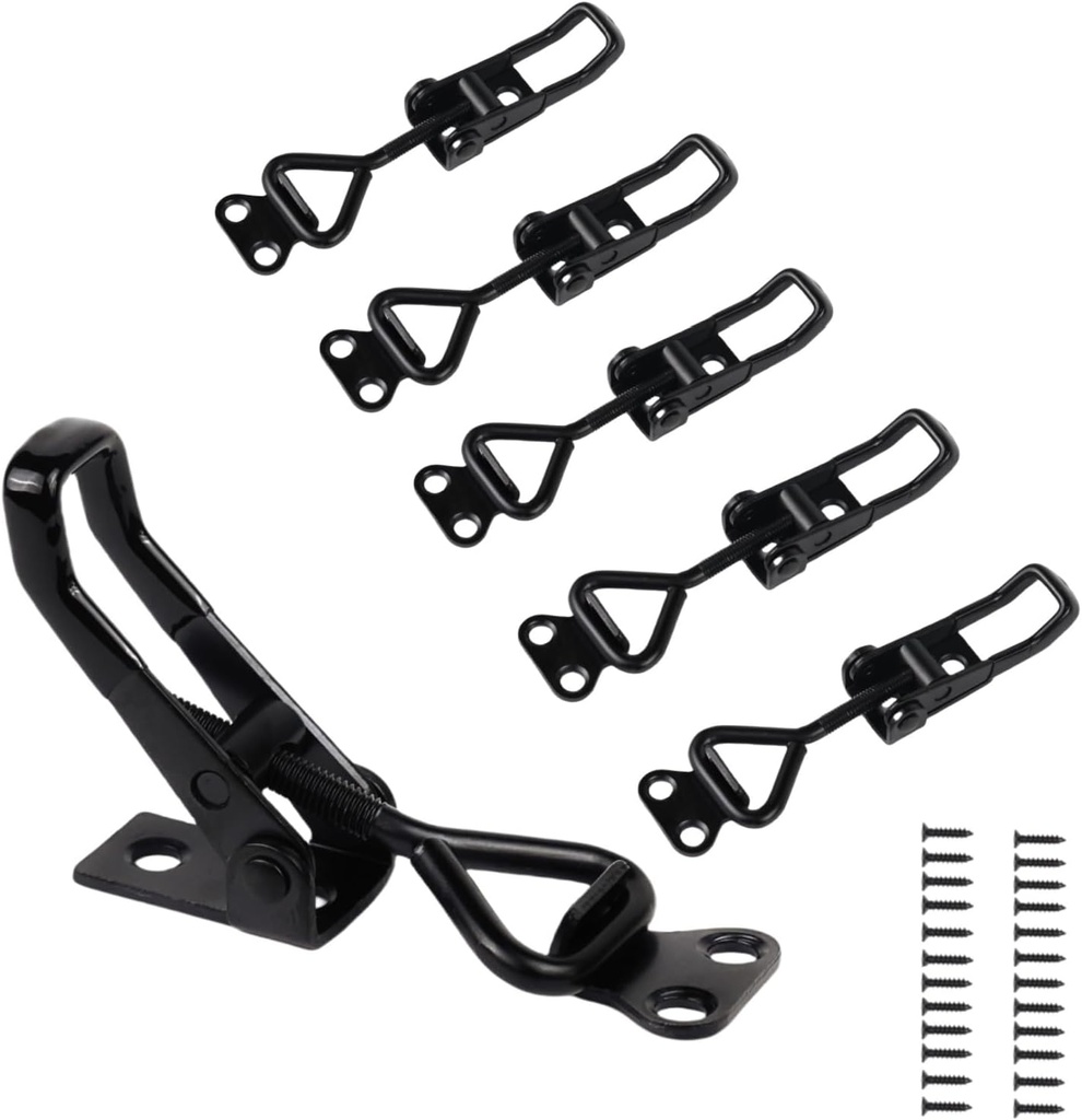 6 Pack ZHRMJZG 4001 Style Toggle Latch Clamp, 330Lbs Holding Capacity - Quick Release Pull Latches for Smoker Lid Jig, Tool Boxes, Door