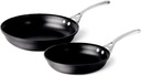 Calphalon Contemporary 10-inch and 12-inch Nonstick Omelette Pan Set, Hard-Anodized Aluminum Cookware in Black