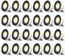 Amico 24 Pack 5/6 inch 5CCT Dimmable LED Recessed Lighting with Baffle Trim in Black - 12.5W=100W, 950LM, IC Rated, ETL & FCC Listed