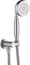 Retro Brass Handheld Shower Sprayer Set with Holder and Hose - Vintage Telephone Shaped Shower Head Wand in Brushed Nickel