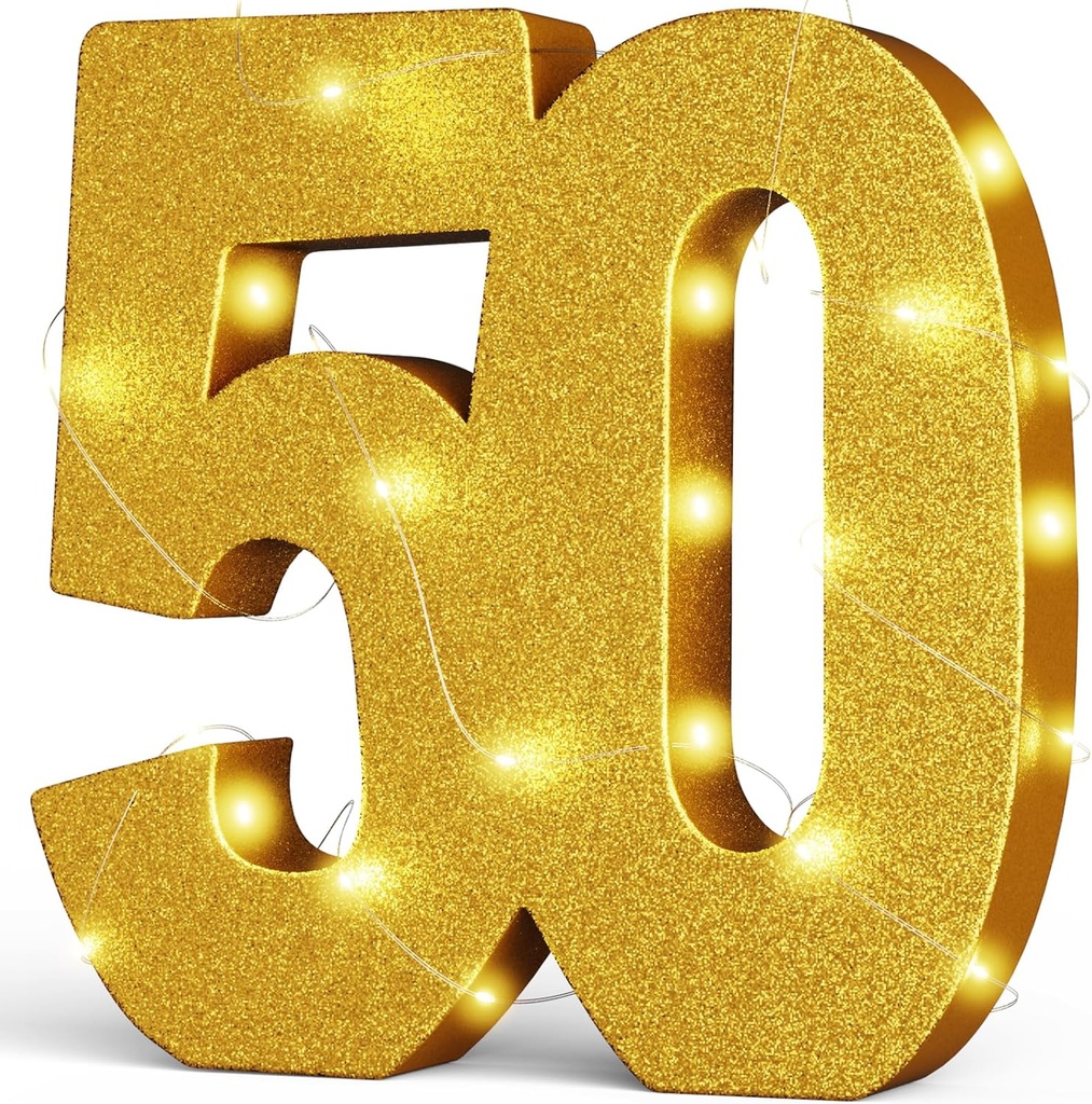 Usongshine 50th Birthday Anniversary Centerpiece Table Decorations for Men Women - 30x30x3cm