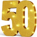 Usongshine 50th Birthday Anniversary Centerpiece Table Decorations for Men Women - 30x30x3cm