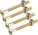 4 Sets M6x70mm Furniture Bolt Nut Set with Barrel Nuts for Beds, Headboards, and Chairs