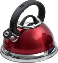 Stylish Metallic Cranberry 3.0 Qt. Stainless Steel Whistling Tea Kettle with Alexa Integration for Home