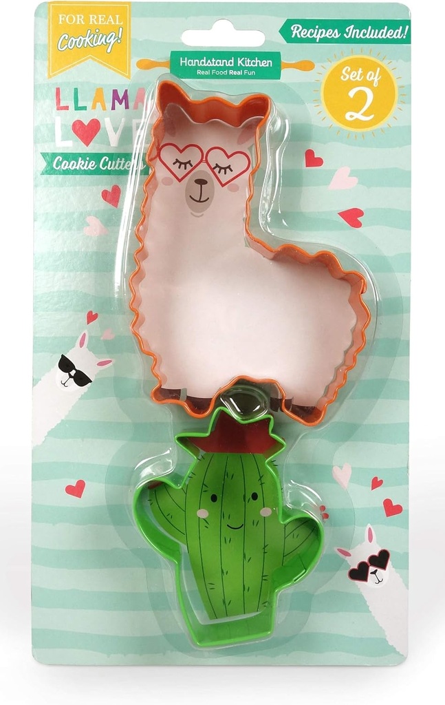 Llama and Cactus Cookie Cutter Set - Handstand Kitchen Llama Love 2-piece