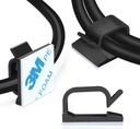 Black Adhesive Cable Wire Clips 3/4" 120pcs - Outdoor Cable Management for Desk, Car, Wall, TV, PC - Cord Holder for Ethernet Cable
