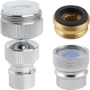 2 PACK Hibbent Dishwasher Faucet Adapters with Swivel Ball Joint and Faucet Aerator, Chrome Finish, 15/16-27Male Outside, 55/64-27Female Inside