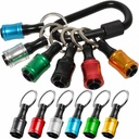 6 Color Drill Extension Bit Holder with 1/4" Hex Shank Aluminum Alloy Screwdriver Bits Holder - Portable Keychain Adapter - 2023 Upgrade