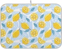 Large Foiosoh Lemon Slice Mint Leaves Microfiber Dish Drying Mat - 18 x 24 - Countertop Dishes Drainer Pad