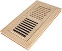 4x10 Inch Flush Mount Hardwood White Oak Floor Register with Frame and Damper - Unfinished