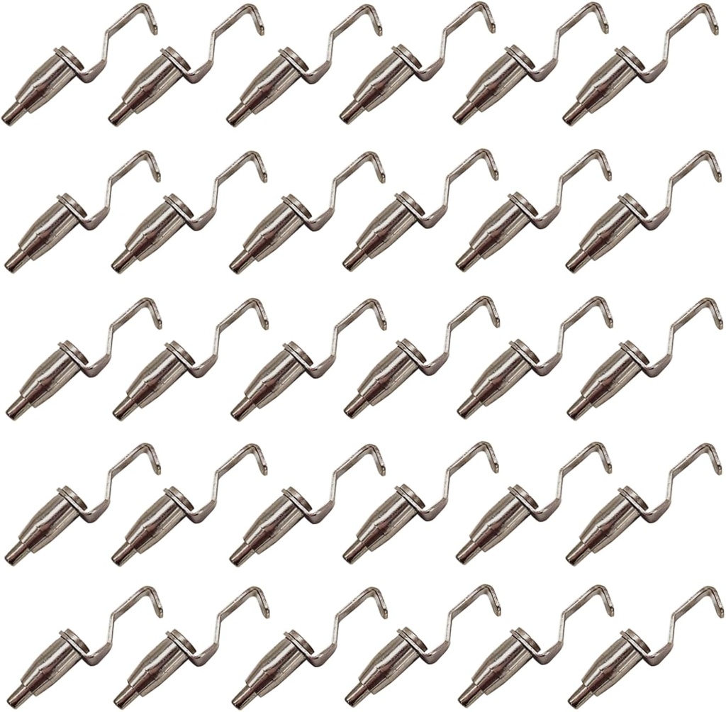 Adjustable Metal Art Gallery Display Wire Rope Hanger Hooks - 30 Pcs Picture Rail Hooks for 1mm-2mm Wire Rope