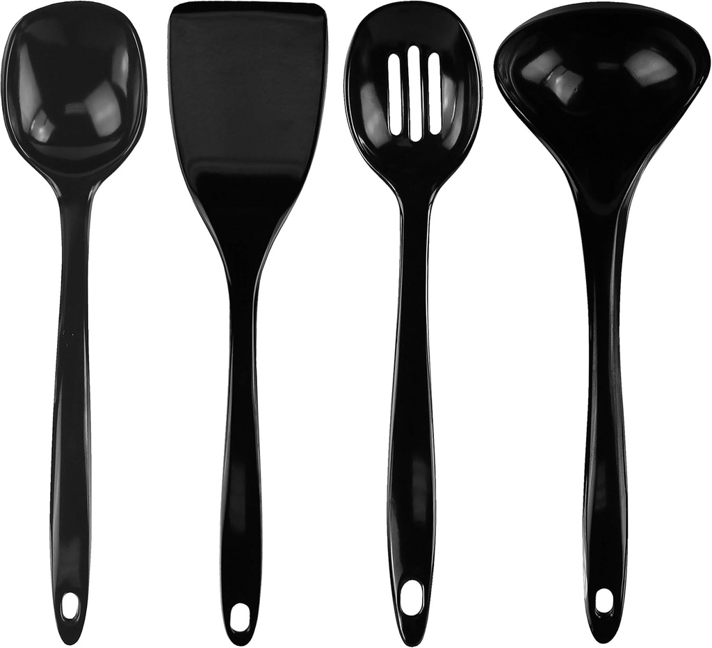 Reston Lloyd Melamine Utensil Set in Black - Calypso Basics, 4 Piece