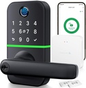 Smart Door Lock with Handle: Keyless Entry, Tuya Gateway, Remote Control, Alexa Compatible