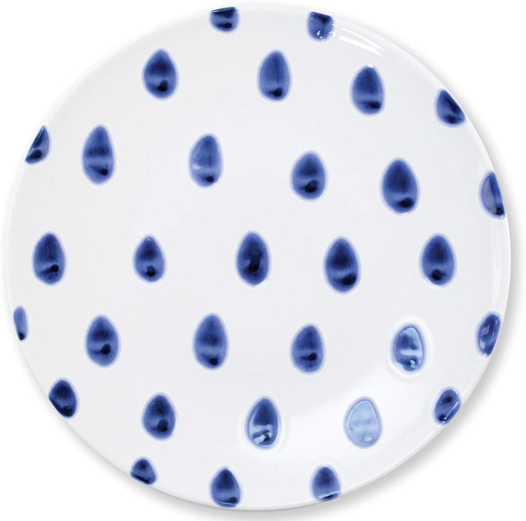 Handcrafted Vietri Viva Santorini Dot 10.75" Dinner Plate - Earthenware Ceramic Dinnerware