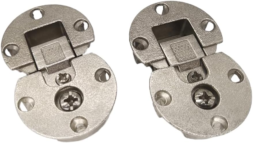 Adjustable 90-Degree Page Turning Axishinge for Cabinet Doors (2 Pieces) - Concealed Flat Hinge with Special Table Pull-Down Feature