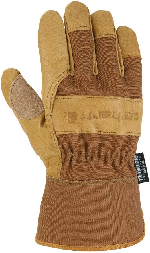 Durable Carhartt Men's Insulated Grain Leather Work Glove with Safety Cuff