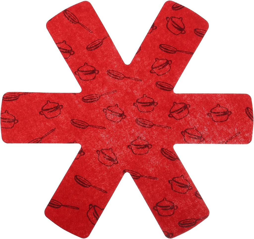 3-Pack 14 Inch Pot and Pan Protectors for Stacking Cookware - Red