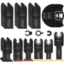 32-Piece Titanium Oscillating Tool Blade Kit for Wood, Nails, and More - Japanese Tooth Blades Compatible with DeWalt, Dremel, Makita - Includes Storage Bag