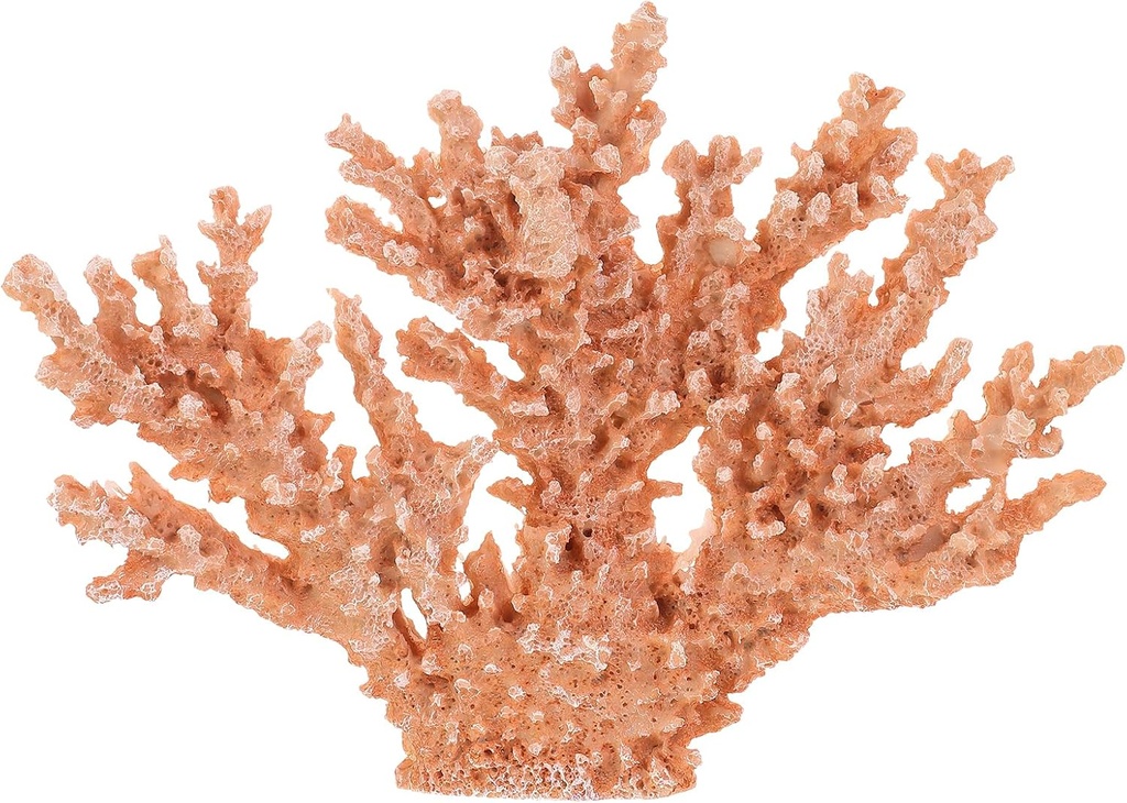 Desktop Coral Decor Resin Statue for Beach Theme Home Wedding Display - Artificial Faux Coral Sculpture in Yellow