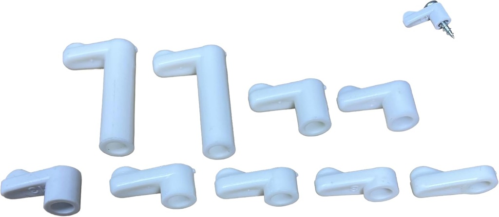 E.H.C. White Plastic Window Screen Clips - 10 Pack with Hardware - Choose Your Size - Flush up to 1-3/16" Offset - New or Replacement