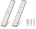 Motion Sensor Under Cabinet LED Light Bar, Stick-on Magnetic Strip Lights for Kitchen, Wardrobe, Stairs - USB/Battery Operated (2 Pack)