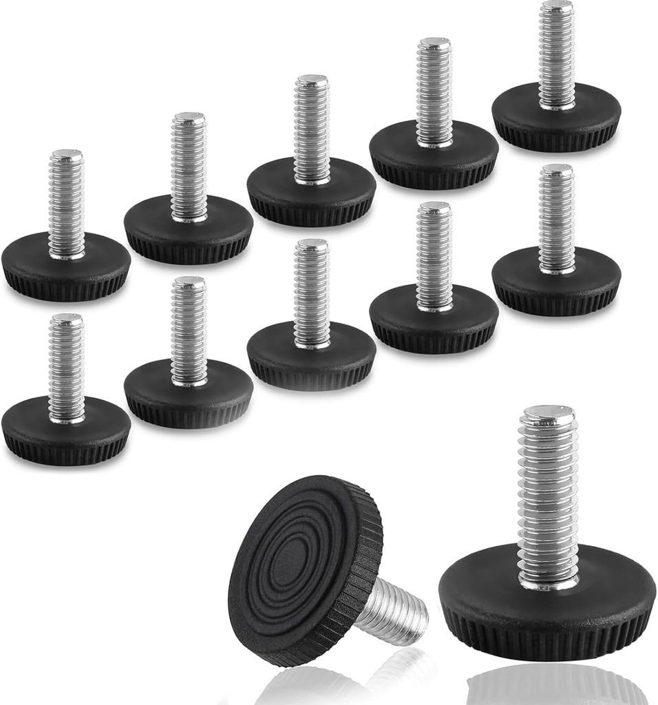 12 PCS COIDEA M8 Thread Furniture Feet Levelers - Adjustable Screw-In Glide Leveling for Tables, Cabinets, Chairs, Stools