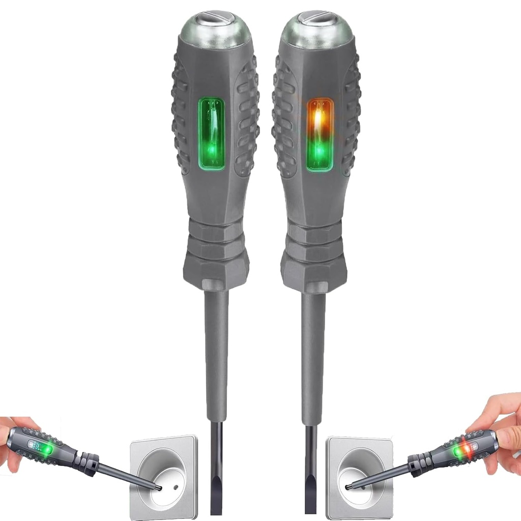 2PCS Magnetic Flathead Screwdriver & Non Contact Voltage Tester Pen - High Torque, Strong Magnetic, Electric Tester Pen