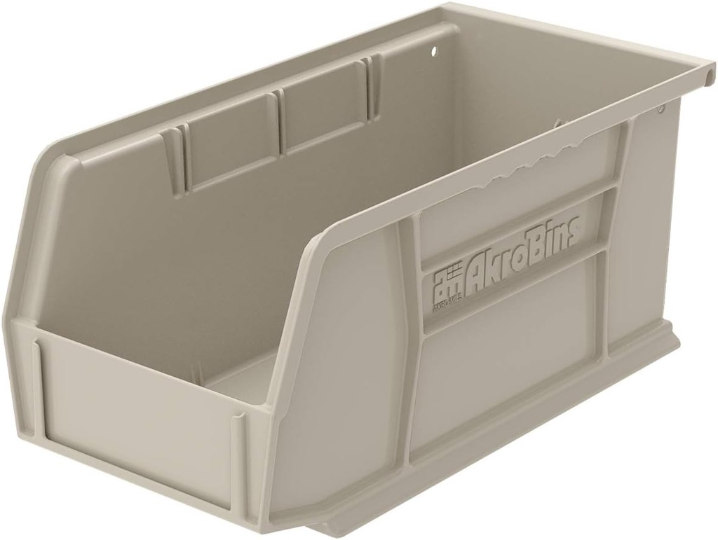 Akro-Mils 30230 AkroBins Plastic Storage Bins, 12-Pack, Stone Color, Stackable & Space-Saving Storage Solution
