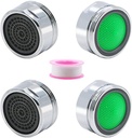 4 Pack Faucet Aerator for 1.5 GPM, Male Threads 15/16-Inch Bubbler, Sink Aerator/Laminar Bubble Water Saving Faucet Aerator - Chrome Finish