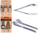 Full Windsor Splitter Titanium Utensil Set - Lightweight Portable Tongs, Spork, and Spatula for Camping and Outdoor Cooking