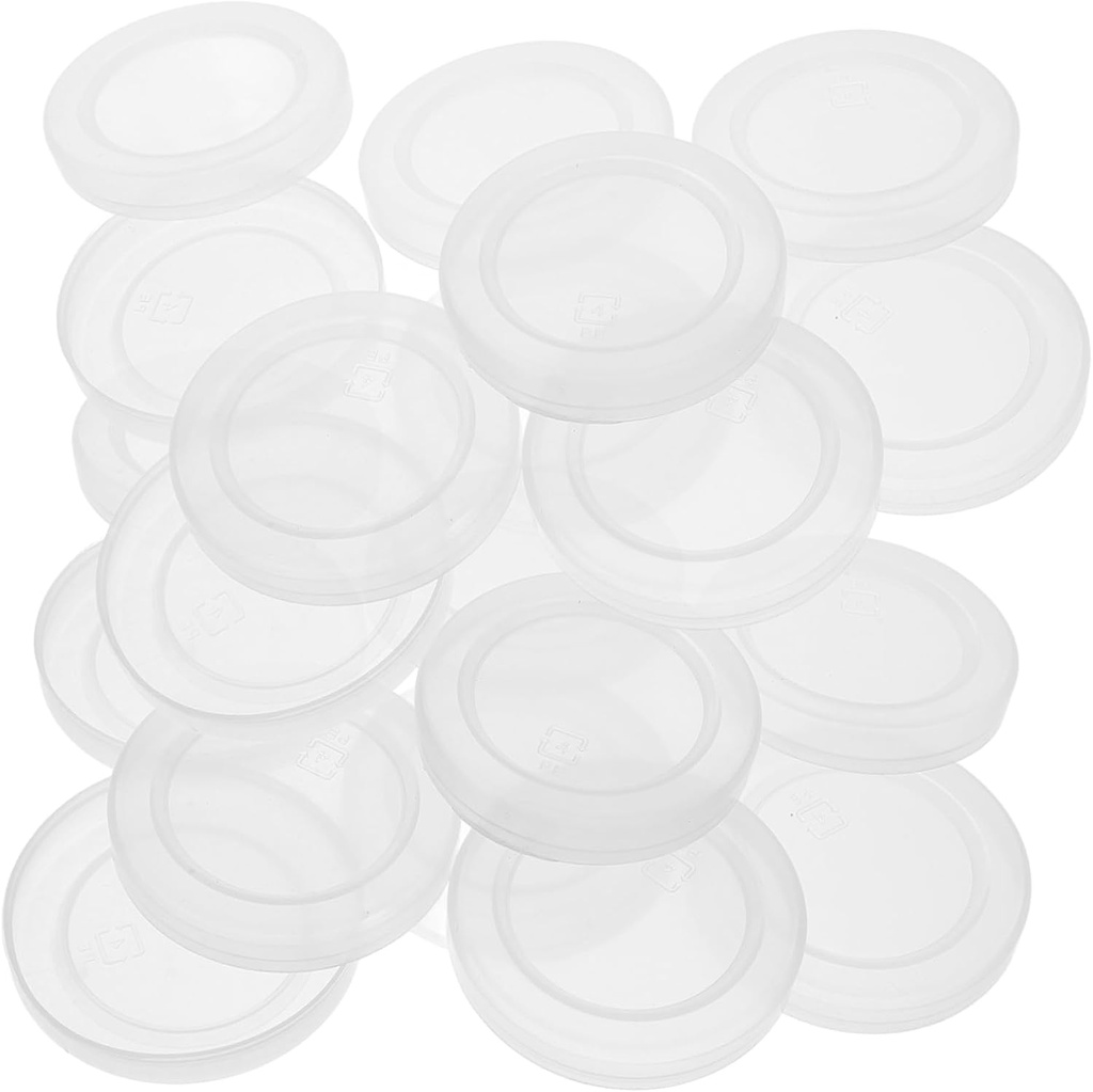 30 Pack Reusable Bottle Caps for Milk Bottles, Yogurt Containers, and Pudding Jars - Leakproof Seal, Easy to Clean - Transparent PE Material