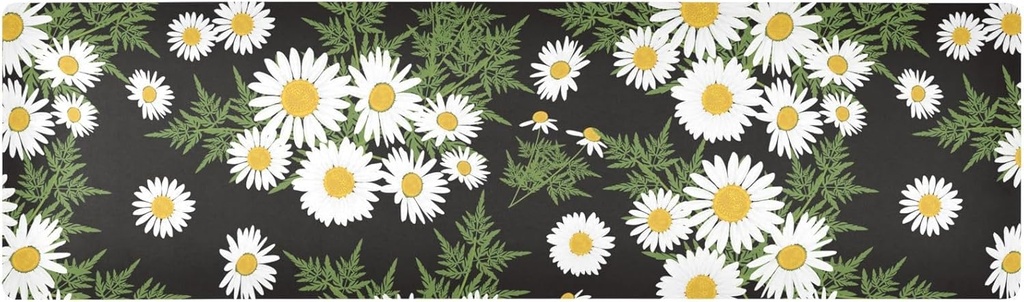 Daisy Design 2-in-1 Long Trivet Table Runner for Hot Dishes, Pots, Pans - Heat Resistant Pot Holder, Anti-Slip, Waterproof - Kitchen Countertop Decor Mat (39.3 x 11.8)