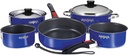 10 Piece Stainless Steel Cookware Set with Ceramica Non-Stick, Induction Compatible - Oven Safe to 500°F, Cobalt Blue