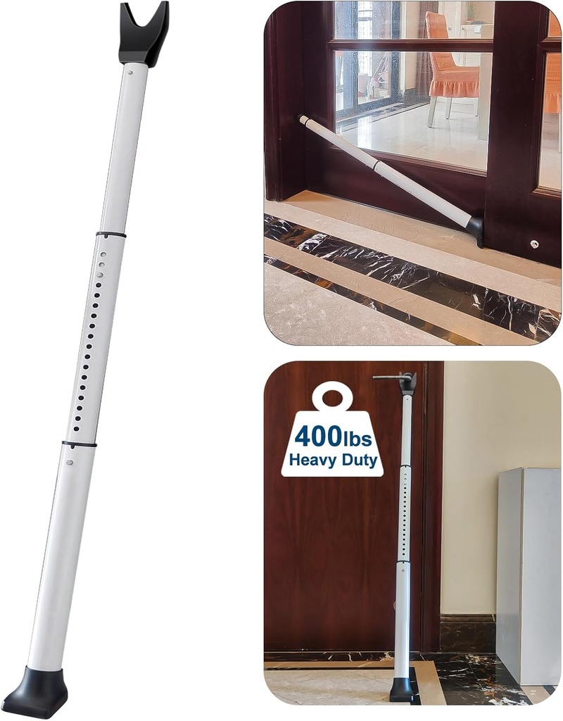Heavy Duty Door Security Bar for Apartment & Hotel Room - Rerishom Door Jammer Stopper for Enhanced Safety - 1 Pack
