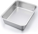 Stainless Steel Lasagna Pan: Rectangular Baking Roaster Cookie Sheet, 12.7"x10"x3.2", Heavy Duty & Dishwasher Safe