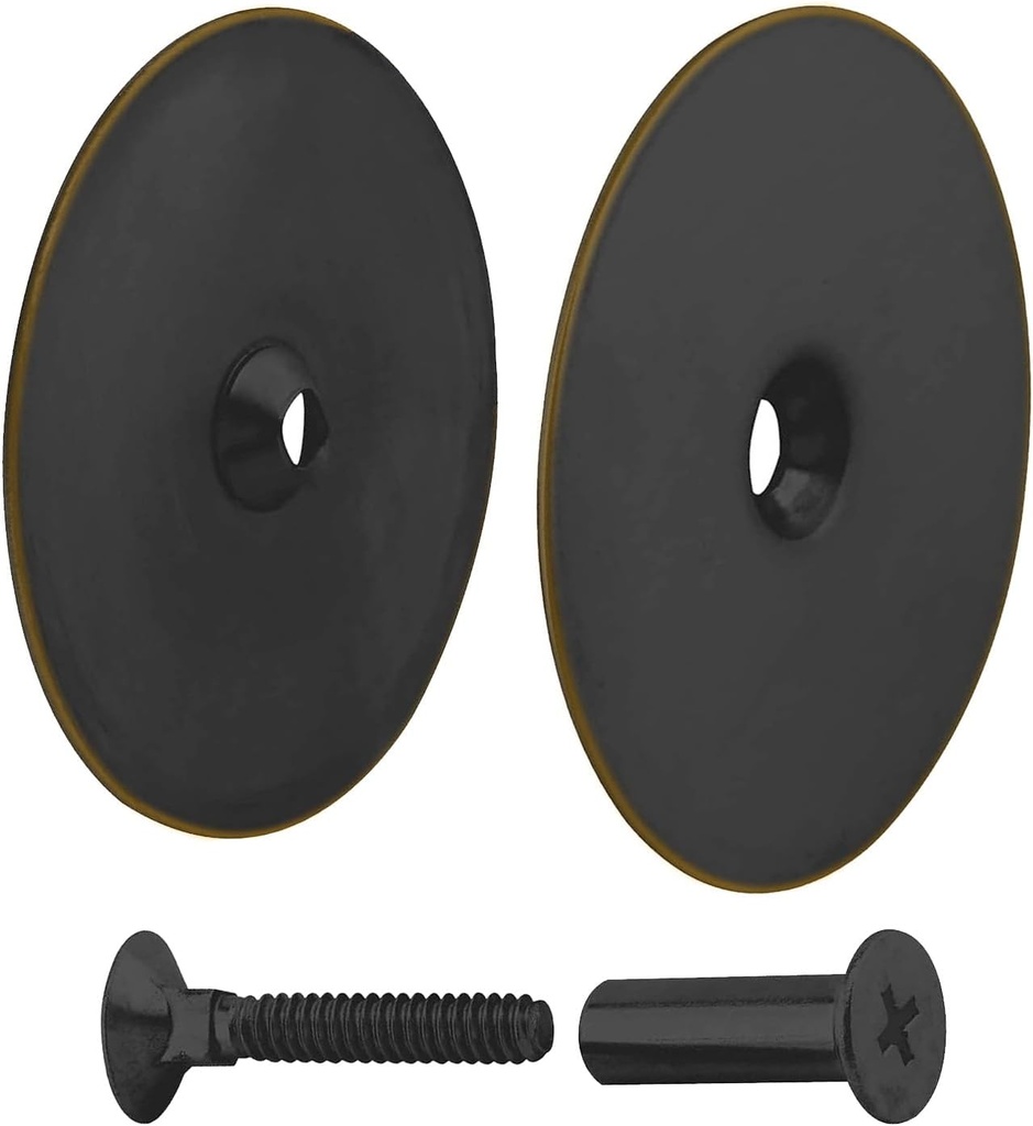 Black Steel Door Hole Cover Plate 2-5/8" Diameter - Hole Filler Plate for Doors - 1 Pack