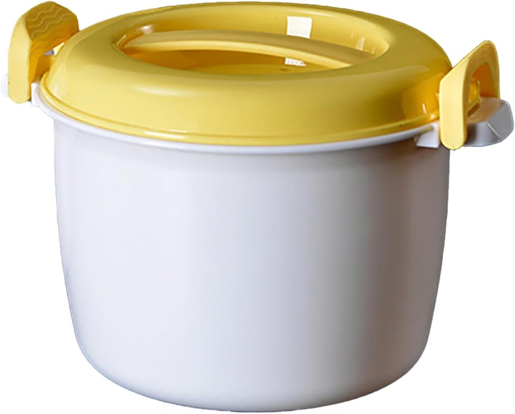 Compact TiaoBug Yellow Portable Rice Cooker & Steamer Pot, No Rice Paddle - Small Size